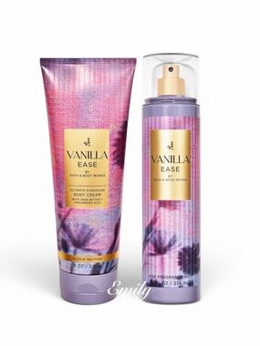 VANILLA EASE Body Cream & Fragrance Mist Bath & Body Works Set NEW